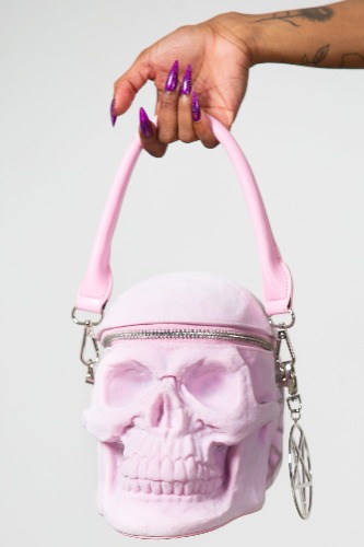 Grave Digger Skull Handbag [PASTEL PINK] | One Size / Pink / 100% PU