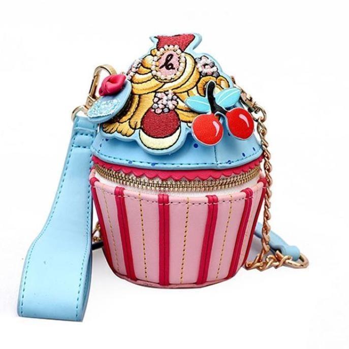 Embroidered Cupcake Handbag - Short Cupcake
