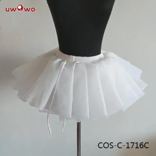 【In Stock】Uwowo Universal Black White Petticoat Crinolines Genshin Impanct Maid Ver. Best Match Petticoat Adjustable Bustle Pannier - 1716C（White）