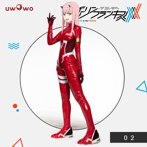 【In Stock】UWOWO Anime DARLING in the FRANXX Cosplay Plus Size Costume Zero Two CODE:002 Bodysuit Plug suit Christmas gifts - S