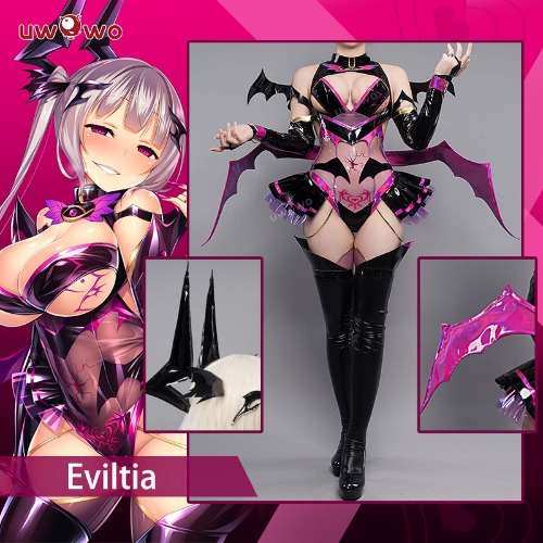 【In Stock】Uwowo Original Character: Eviltia Avelukia Figure Pink Succubus Sexy Cosplay Costume - 【In Stock】S