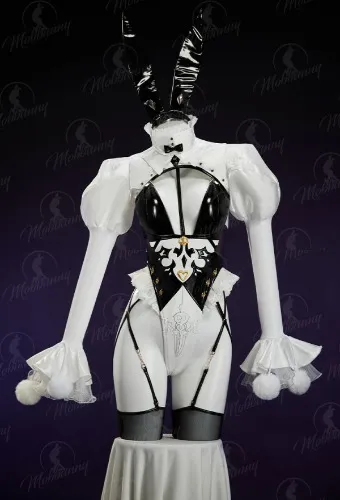 MOBBUNNY X DISHWASHER1910 2B Derivative Sexy Lingerie Bunny Girl Bodysuit with Short Top and Tail