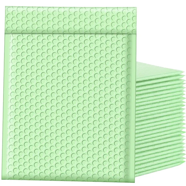 Famagic Bubble Mailers 8.5x12 Inch 25pc Mint Green Shipping Bags, Chic Packaging Bags For Small Business, Colored Padded Mailing Envelopes, Opaque Matte Self Seal Bubble Poly Mailers Bulk #2 - Mint Green 8.5x12 25pcs