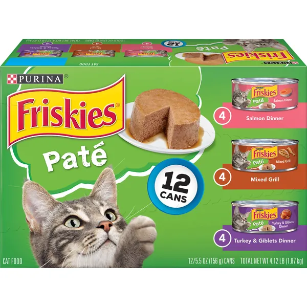 Purina Friskies Wet Cat Food Variety Pack - Pate Variety Pack (2 Packs of 12) 5.5 oz. Cans