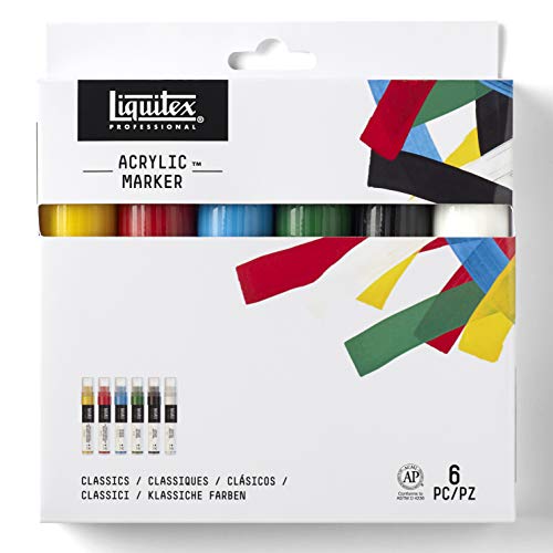 Liquitex Paint Marker set, 8-15 mm wide nib, set of 6 - Wide - 1 stück (1er Pack)