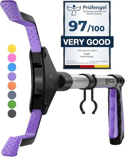 SLAH® 32" Litter Picker Grabber Stick, Helping Hand Grabbers for Disabled, Litter Pickers for Adults Foldable Rotating 360 Degree Reaching Aids (Purple, 81cm) - Purple