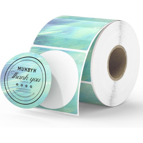 MUNBYN Aurora Color Thermal Sticker Labels | Green