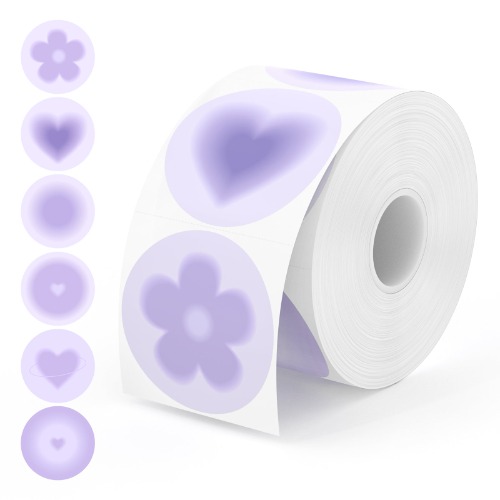 MUNBYN 2" Circle Purple Gradient 6 in 1 Thermal Sticker Labels | Default Title