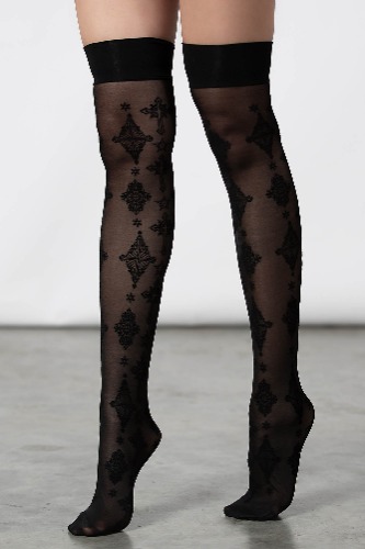 Gerta Mesh Stockings | One Size / Black
