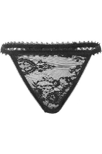 Be Veiled Lace Panty | L / Black