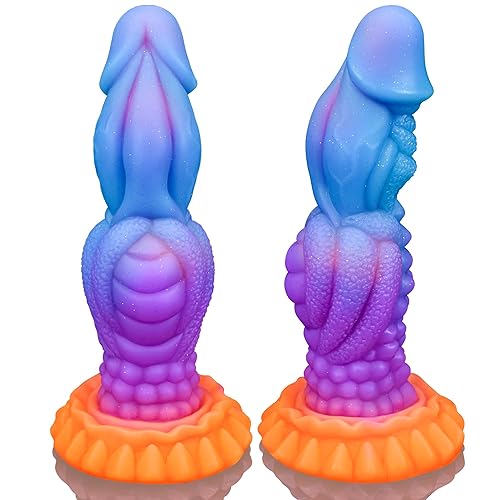 8.2" Alien Dildo Wolf Dildo Huge Knot Dildo Fantasy Monster Dildo, Big Anal Dildo with Strong Suction Cup, Luminous Dragon Horse Dildo Soft Dog Animal Dildo, Adult Sex Toy for Men Women - Amanda