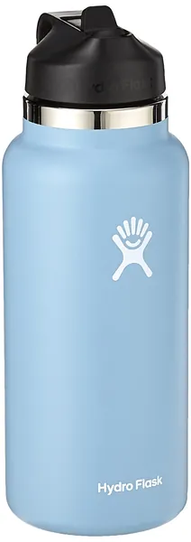 Hydro Flask Wide Mouth Straw Lid - Stainless Steel Reusable Water Bottle - Vacuum Insulated - 32 Oz Rain