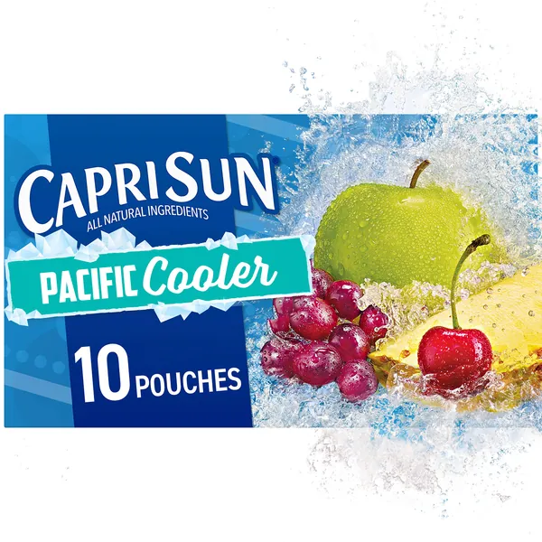 Capri Sun Pacific Cooler Mixed Fruit Naturally Flavored Kids Juice Drink Blend (10 ct Box, 6 fl oz Pouches)