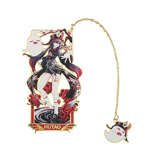 Game Hu Tao Metal Bookmark - Classic Anime Figure Bookmark, Great Gift for Game Fans, Reader, Friends or Teachers (Hu Tao) - Hu Tao