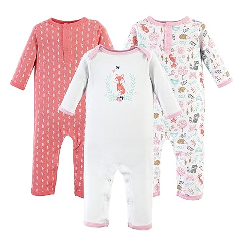 Hudson Baby baby-girls Cotton Coveralls - 12-18 Months - Woodland Fox