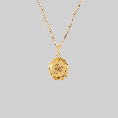 TILL DEATH. Promise Medallion Pendant Necklace - Gold | Gold