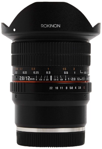 Rokinon 12mm F2.8 Ultra Wide Fisheye Lens for Sony E Mount Interchangeable Lens Cameras (NEX) - Full Frame Compatible - Sony E