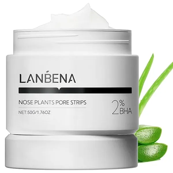 LANBENA Pore Strips (50g/1.76 Oz), 100 pcs Nose Strips, Blackhead Remover Mask, NOTICE:【Cream Goes Dried out & Rubbery Below 77°F or 25°C, Place Bottle in Hot Water to Soften】 - 50 g (Pack of 1)