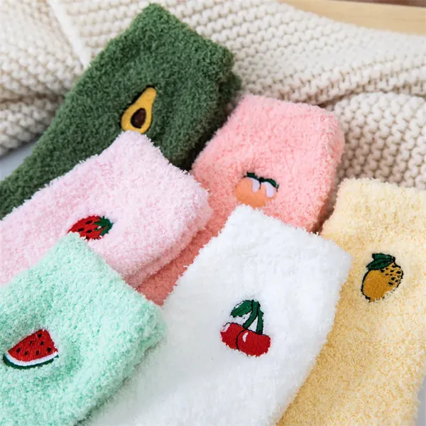Kawaii Cute Cozy Fruit Fluffy Socks