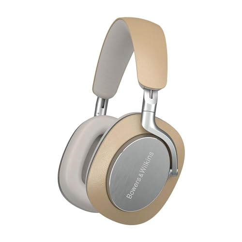 Bowers & Wilkins PX8 Flagship Noise Cancelling Wireless Over Ear Headphones with Bluetooth 5.0 & Quick Charge, 30 Hours of High-Resolution Playback and Built-In Microphone - Tan - Tan