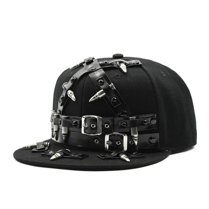 Punk Bullet Design Studded Baseball Cap - Bullet Design / Adjustable 56-60 CM