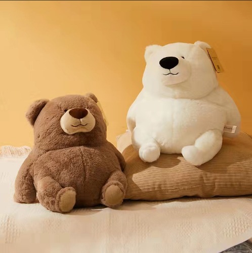 Fuzzy Brown Polar Bear Plush - 1 / 22cm