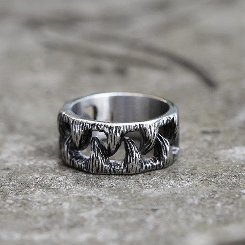 Monster Teeth Stainless Steel Beast Ring - 10