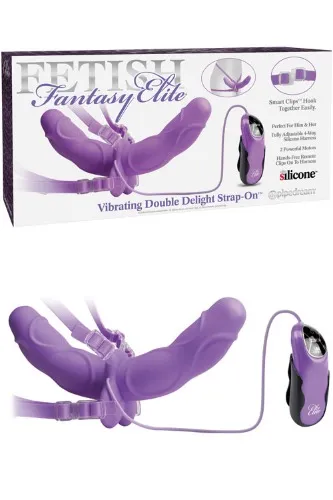 Pipedream Double Delight Vibrating 10” Strap-On Dildo | Wild Secrets Australia