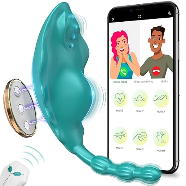 Wearable Clitoral Vibrator Sex Toys for Women, APP Control Invisible Quiet Butterfly Panty Sex Stimulator with Magnetic Clip, 9 Powerful Vibrations, Clitoris Anal Stimulation Adult Sex Toys