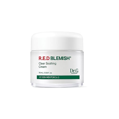 Dr.G RED Blemish Clear Soothing Cream (70ml) Gowoonsesang Cosmetic, Moisturizing Recovery Cream for Sensitive Acne-Prone Skin; Cica Soothing Moisturizer, Korean Beauty, K Beauty, Korean Skincare - RED Blemish Style A
