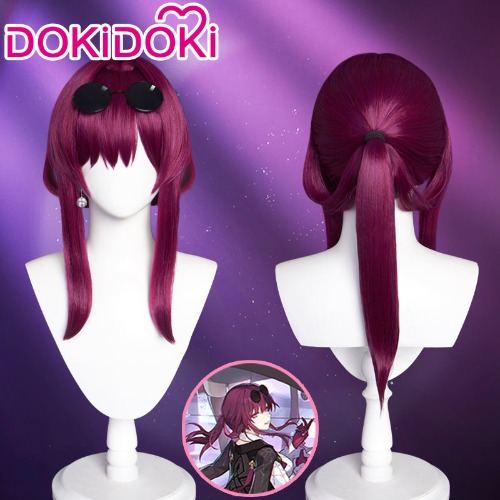 【Ready For Ship】DokiDoki Game Honkai: Star Rail Cosplay Kafka Wig Long Straight Purple Hair / Glasses / Earrings / Ring | Wig Only-Normal Ver.-PRESALE
