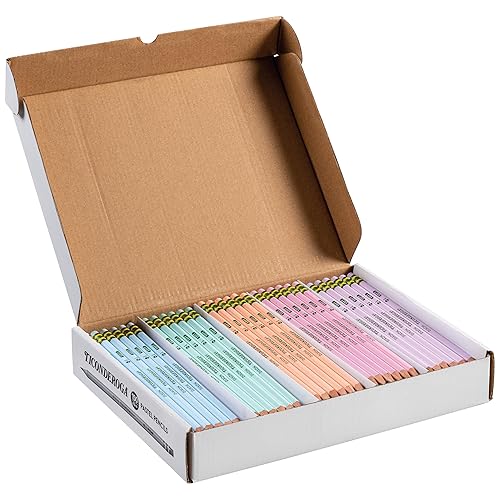 Ticonderoga Wood-Cased Pencils, Pre-Sharpened, 2 HB Soft, Pastel Colors, 150 Count - 150 Count Pastel