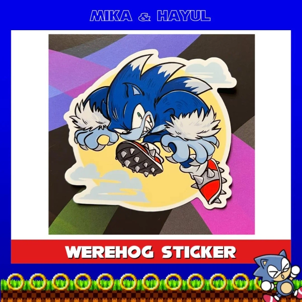Sonic Werehog Stickers (Regular OR Glow in the Dark)