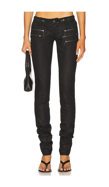 Coated Zip Skinny Jean