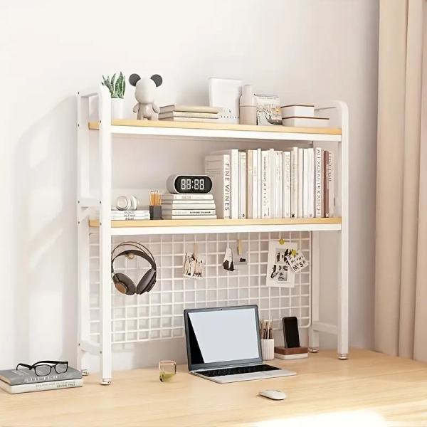 adjustable double layer desk organizer grid versatile wooden - Temu Philippines