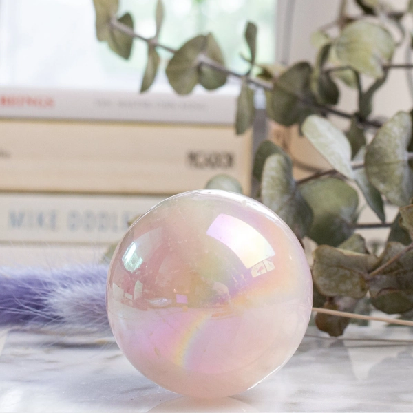 Rose Quartz, Crystal Ball, Crystal Sphere, Angel Aura Quartz, Crystal Shop, Crystal Display