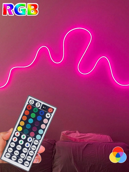 Acosh Neon Flexible RGB LED Neon Light Strip With Remote Control - USB Powered, Multi-Color Gaming & Bedroom Decor Lighting Christmas Theme Living Room Neon LED Light