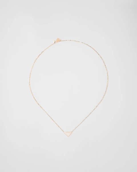 Eternal Gold micro triangle pendant necklace in yellow gold and diamonds 