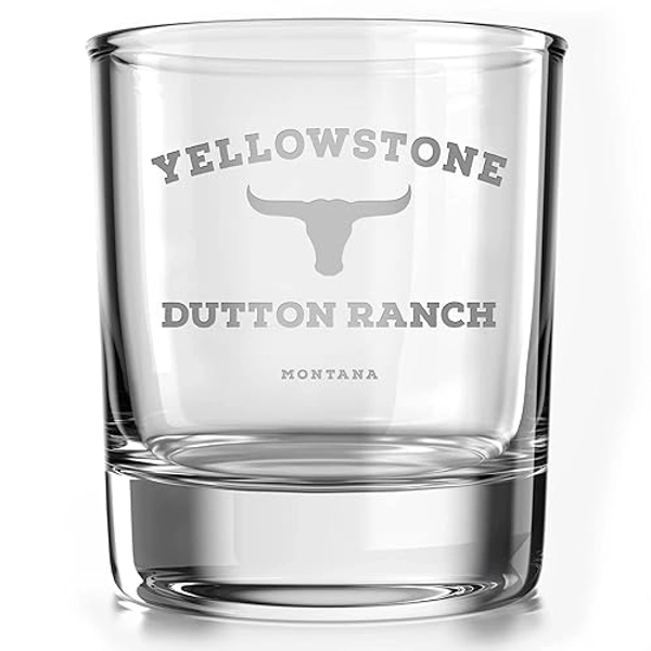 Yellowstone Dutton Ranch 10 ounce Old Fashioned Whiskey Rocks Glass