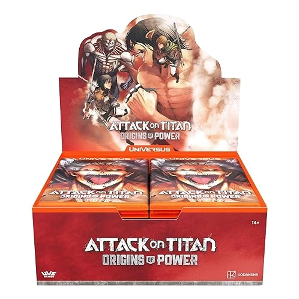 UniVersus: Attack on Titan: Origins of Power - Booster Display - Includes 24 Booster Packs (11 Cards Ea), Deck-Building Card Game, Randomly Assorted