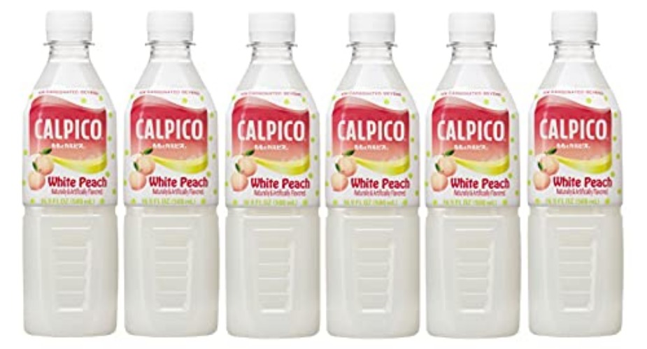 CALPICO White Peach, Non-Carbonated Drink, Japanese Beverage Contains Peach Juice Concentrate, Sweet and Tangy Asian Drink, 16.9 FL oz. (Pack of 6) - White Peach