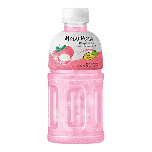 Mogu Mogu Lychee Nata De Coco Juice, 10.82 Fl Oz (6 Bottles) - Lychee - 10.82 Fl Oz (Pack of 6)