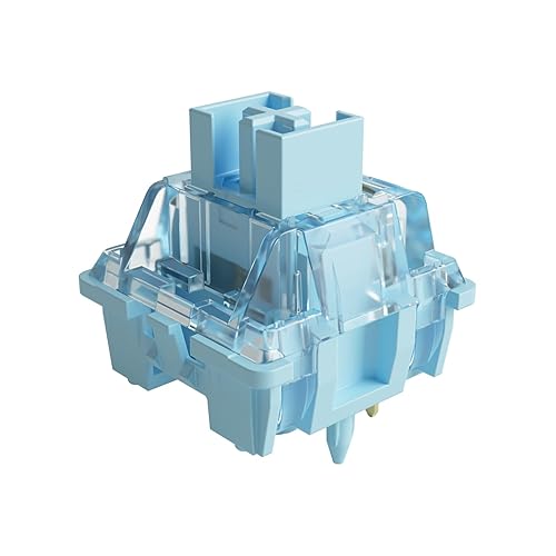 Akko V3 Creamy Blue Pro Keyboard Switch with Dustproof Stem for Mechanical Gaming Keyboard, 5-Pin 45gf Pre Lubed Tactile Key Switches (45pcs) - Creamy Blue V3 Pro