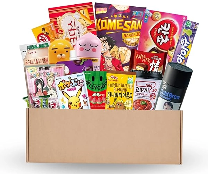 Surprise Asia Snack Box Köstliche Leckereien aus verschiedenen asiatischen Ländern I mit Animation Charactered Snacks, Trendy Mochi & Süßigkeiten (Asia Snack Box M (20set))
