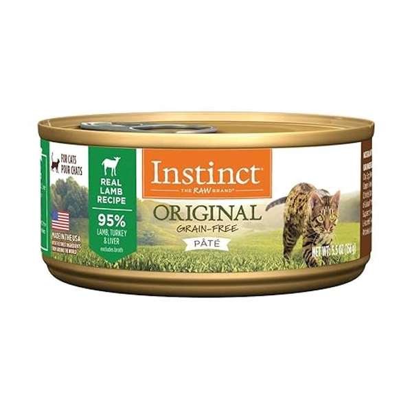 Instinct Original Grain Free Real Lamb Recipe Natural Wet Canned Cat Food by Nature's Variety, 5.5 Ounce (Pack of 12)