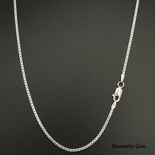 Sterling Silver 925 Box Chain 1.5MM, 16-24, Box Chain Necklace, Italian Made Sterling Silver 925 Unisex Chain