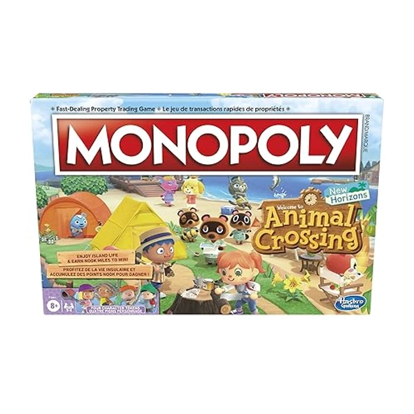 Hasbro Monopoly Animal Crossing New Horizons Edition Board Game for Kids Ages 8 and Up, Fun Game to Play for 2-4 Players, English and French Version