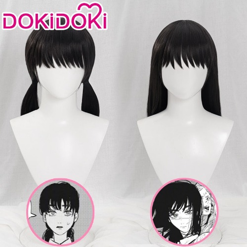 Dokidoki Mange Anime Cosplay Chainsaw Man Cosplay Mitaka Asa Long Black Wig Halloween