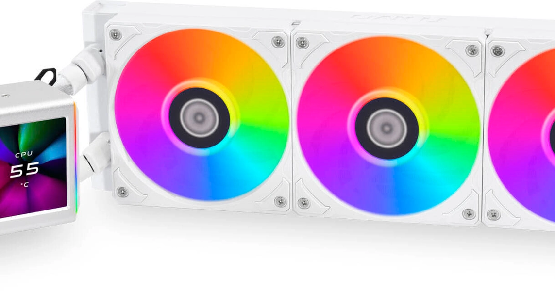 Lian Li Galahad II LCD 360 AIO CPU Liquid Cooler with Performance Fans (White)