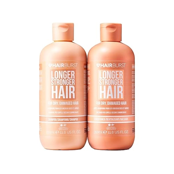 HAIR BURST Shampoo and Conditioner Set For Dry & Damaged Hair - Moisture Locking, Breakage Reducing, Colour Protecting - Enriched with Vitamin B5, Almond Oil & Fig Extract - Silicone Free UK Made